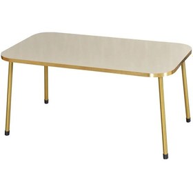Resim Uslucan Alışveriş Orta Sehpa Krem Kr Metal Ayak Gold Çok Renkli 
