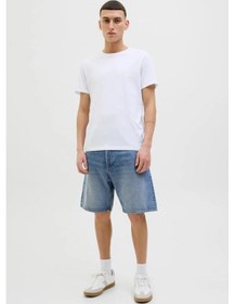 Resim Jack & Jones Erkek Jjıtony Rahat Kesim Jean Şort 12269533 Mavi Mavi 