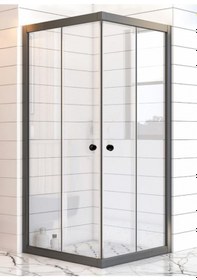 Resim Durul Duşakabin Kare Siyah Profil Şeffaf Cam Siyah 