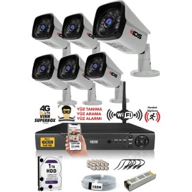 Resim Ids 6 Kameralı 5mp Sony Lensli 1080P Fullhd Güvenlik Kamerası Sistemi - Cepten Izle - 1tbdış 