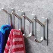 Resim 2/4 adet, Delme gerektirmeyen yapışkan kancalar, giysi. Havlu. Banyo havlusu. Bornoz. Şapka. Anahtar kancası, banyo. Tuvalet. Yatak odası. Yurt. Mutfak. Garaj depolama kancası, yüksek kaliteli paslanmaz çelik 