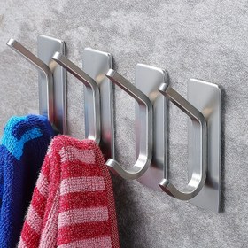 Resim 2/4 adet, Delme gerektirmeyen yapışkan kancalar, giysi. Havlu. Banyo havlusu. Bornoz. Şapka. Anahtar kancası, banyo. Tuvalet. Yatak odası. Yurt. Mutfak. Garaj depolama kancası, yüksek kaliteli paslanmaz çelik 
