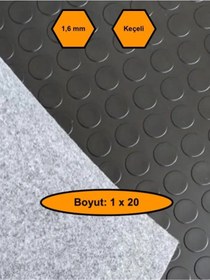 Resim Siyah Paralı Muşamba , Zemin Örtüsü, Kaymaz Özellikli Zemin Paspası, 1x20 Metre 