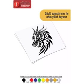 Resim Ejderha Kafası - Araç, Oto, Laptop, Duvar Uyumlu Sticker 60 84 Cm 
