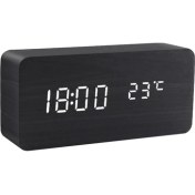 Resim Shenzhen Xin Xin LED Masa Ses Kontrolü Dijital Ahşap Çalar Saat (Yurt Dışından) 