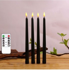 Resim Soulader 4 Adet Dekoratif Işık Mum Simülasyonu Dekor Parti Süsleme Ev Düğün Nikah Sarı 