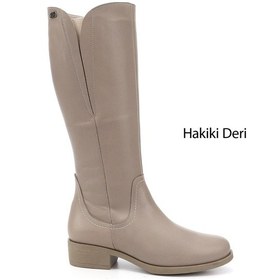 Resim Gönderi(R) Gönderi R Kadın Bej Fermuarlı Kalın Topuklu Hakiki Deri Çizme Dkzc61346536 Bej 