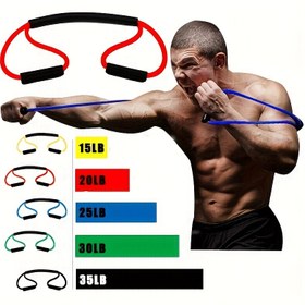 Resim Çok Yönlü 8 Şekilli Boks Direnç Bandı - Dayanıklı TPE, Erkekler & Kadınlar için Açık Hava Spor Salonu, Karate, Yoga & Pilates Antrenmanları için İdeal 