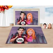 Resim Bk Gift Kişiye Özel Sevgililer Karikatürlü 1000 Parça Profesyonel Puzzle-91 