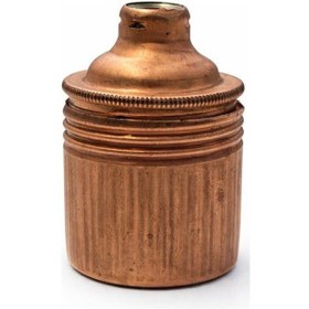 Resim Şahnet E27 Metal Dişli Bakır Duy - Porselen İç Yapılı Dekoratif Metal Vintage Lamba Duyu 