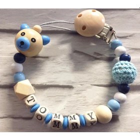 Resim Sahi Aksesuar İsimli Emzik Zinciri - Emzik Askısı - Bebek Hediyesi BEZ187 Pembe 