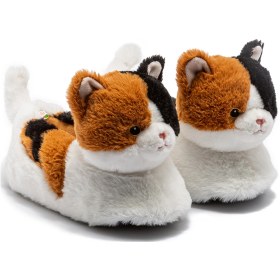 Resim Renkli Kedi Kadın Hayvanlı Panduf Beyaz-kahverengi 36/41 Beyaz/kahve 