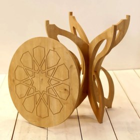 Resim Noveluxe Kelebek Ayaklı, Safir Meşe, MDF, Fiskos Masası, Balkon Masası 52x62x52 cm Sehpa 
