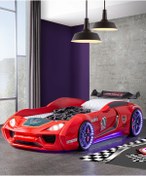 Resim Setay Vento Cooper Rüzgarlıklı Full Ledli Arabalı Yatak, Kırmızı 