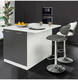 Resim MARY MUTFAK ADASI -110 CM -BEYAZ TEZGAH DAHİL Antrasit - Beyaz 