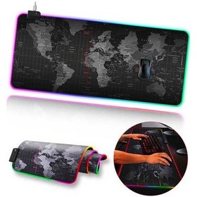 Resim Ally Dünya Desenli Rgb Led Işıklı Oyuncu Mouse Pad 300-800-4Mm 