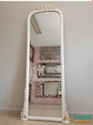 Resim Matmazel Model Beyaz Altın Renk Varaklı Boy Aynası Beyaz 