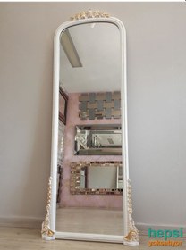 Resim Matmazel Model Beyaz Altın Renk Varaklı Boy Aynası Beyaz 