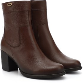 Resim Gönderi R Kadın Kahve Floter Fermuarlı Kalın Topuklu Hakiki Deri Bot Gkzb13448457 Kahve 