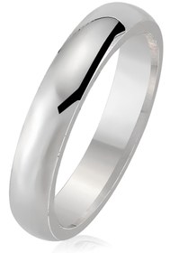 Resim Takı Dükkanı 4 Mm Bombeli Gümüş Alyans Ince Kadın Erkek Söz Nişan Yüzüğü Wr22-1 