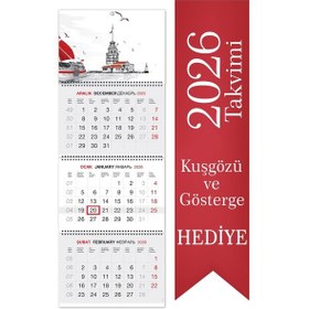 Resim 2026 Jumbo Boy Kuşe Gemici Takvimi Denizci Duvar Takvimi 33x92,5 Cm 