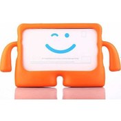 Resim iPad Uyumlu 9.7 2018 (6.Nesil) Uyumlu Kılıf Standlı ve Tutma Kollu Yumuşak Silikon Çocuk Tablet Kılıfı 