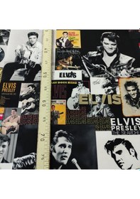 Resim Patchwork Elvis Presley Posterli Dijital Baskılı Kumaş 