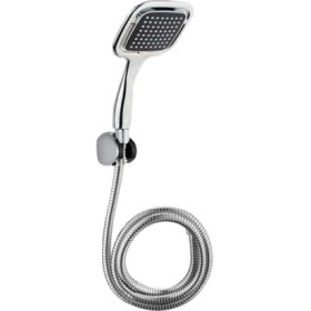 Resim Siyah Kare Banyo Duş Seti Mafsallı Duş Hortumu ve Duş Başlığı Seti 