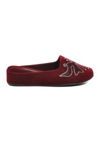Resim Pierre Cardin Bordo Tekstil Hafif Önü Kapalı Kadın Ev Terliği Pc-55370 Z Bordo 