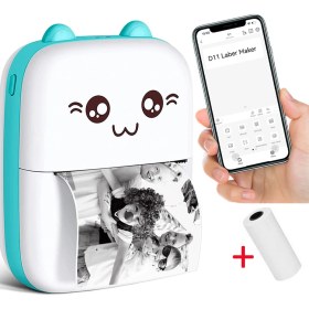 Resim Technom Yeni Nesil Kablosuz Bluetooth Mini Taşınabilir Termal Fotoğraf Resim Etiket Yazıcı 