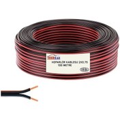 Resim Hoparlör Tesisat Kablosu Çift Bitişik Kordon Çiftli Kablo 2x0,75 100 Metre Fiyatıdır 