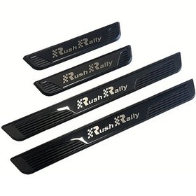 Resim Honeybeeshop Rush Rally Harf Plastik Taban Kapı Eşiği Koruma Paslanmaz Çelik Pedal Dekorasyon 