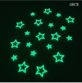 Resim Fosforlu 20 Adet Yıldız ( Karanlıkta Parlaması Garantili ) 
