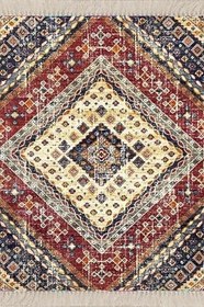 Resim On The Clouds Kilim Desenli Etnik Dijital Baskı Yıkanabilir Otantik Salon Halı ve Yolluk MEG701K, 80 x 50 