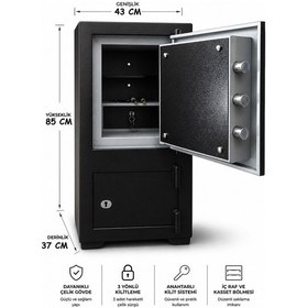 Resim U.S.F Ev ve Ofis Büro Tipi Altın Nakit Silah Çelik Para Kasası 