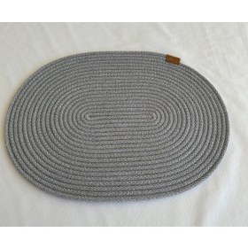 Resim Jüt Amerikan Servis Sofra Altlığı, Masa Dekoru Supla Oval 30x40 8li Gri 