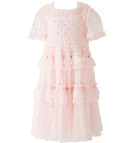 Resim Needle & Thread Puanlı Smocked Kız Elbisesi Açık Pastel Pembe 