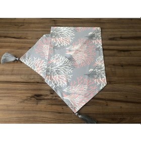 Resim Gri Zemin Pembe Beyaz Mercan Desenli Runner Çok Renkli 