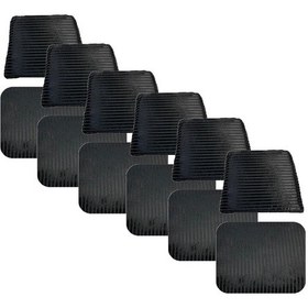 Resim Knsz minder seti 6 lı mazlum siyah çizgili kumaş oturma ve sırt tel sandalyesi minderi bir arada 