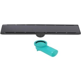 Resim Sukar Duş Kanalı Siyah Line 6 60 cm Süzgeç Ve Alt Dirseği 156-103 