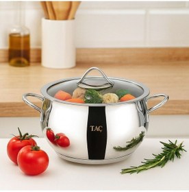 Resim Taç Stell 18 Cm Derin Tencere 2,4 Litre, 18/10 304 Paslanmaz Çelik, Parlak Yüzey-91 Metalik 