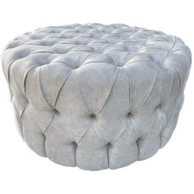 Resim 90 cm Yuvarlak Puf & Orta Sehpa Tamamı Kapitoneli (Düğmeli) 
