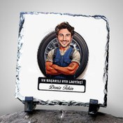 Resim Karikatürlü En Başarılı Oto Lastikçi Dekoratif Taş 