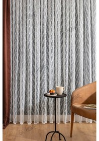 Resim Örme Şarmaşık Desenli Tül Perde Çoçuk Odası Ve Mutfak Perdesi Sık Pile En X Boy Kırık Beyaz 