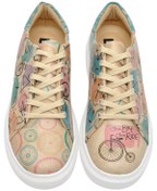 Resim Dogo Kadın Vegan Deri Bej Sneakers - Your Ride Your Bike Tasarım 