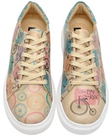 Resim Dogo Kadın Vegan Deri Bej Sneakers - Your Ride Your Bike Tasarım 