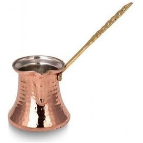 Resim Turna Bakır Kervan Cezve 5 No İnce 5 Fincan Makine Dövme Kırmızı Turna1223-1 