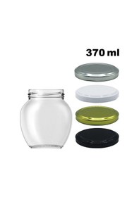Resim Afracam 370 ML Siyah Metal Kapaklı Şeffaf Yumurta Cam Kavanoz 