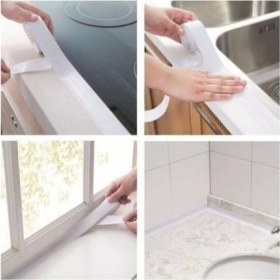 Resim 3.2 M Banyo Küvet Mutfak Lavabo Beyaz Su Sızdırmaz Bant Su Geçirmez Kenar Bandı Sızdırmazlık Tamir 