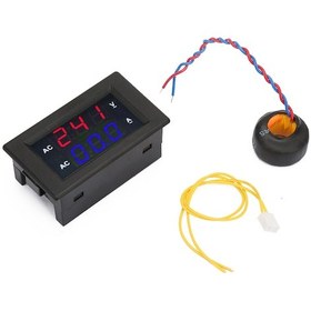 Resim Tenfowee Ac 100-300v Voltmetre Ve 0-50a Ampermetre, Led Sayısal Ekran, Ayrık Tip, Çift Tel Sistemi, Yüksek Hassasite Kırmızı-mavi 